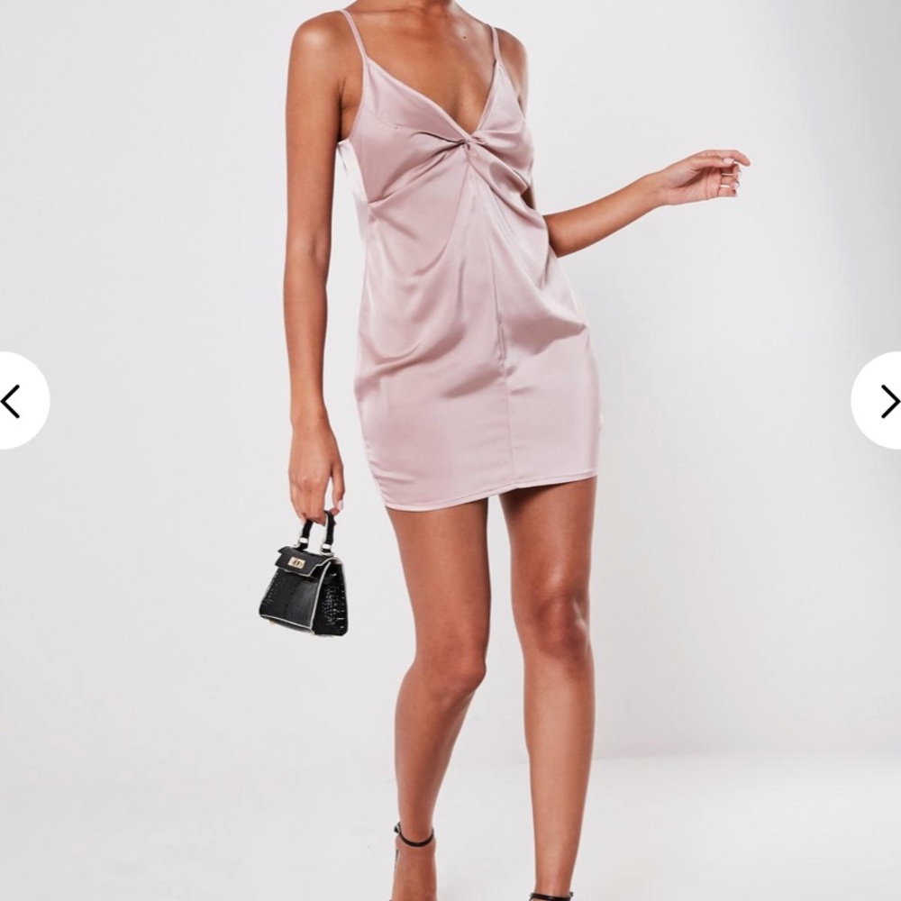 Missguided satin pink dress